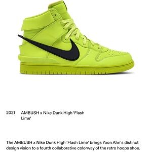 Nike AMBUSH High-Top Sneakers in Neon Green and Black